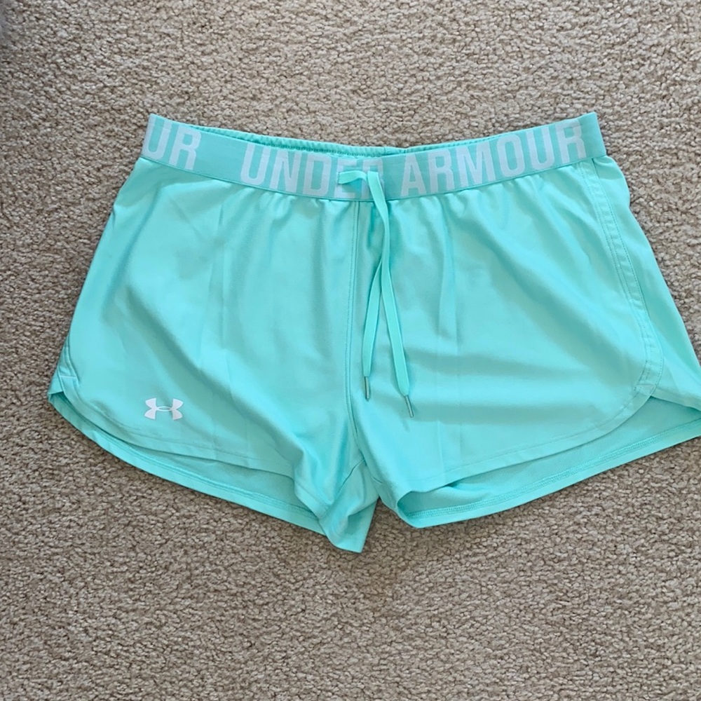 Sea foam green Under Armour Play Up Shorts